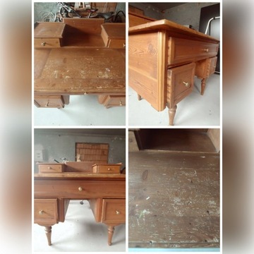 stare biurko oryginalne drewniane