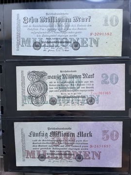 Zestaw banknot Niemcy 3szt.