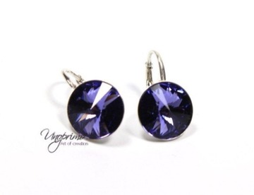 Kolczyki srebrne Rivoli Tanzanite Swarovski