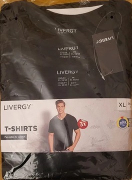 T-shirty męskie 100% bawełna 3szt czarny LIVERGY