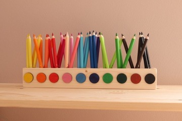Sorter na kredki 10 kolorów drewniany Montessori