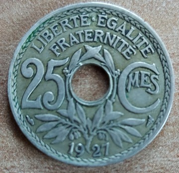 25 centimes 1927, destrukt, Francja