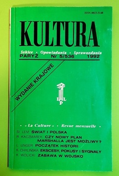 KULTURA PARYŻ 1992 nr 5/536  wyd. krajowe 