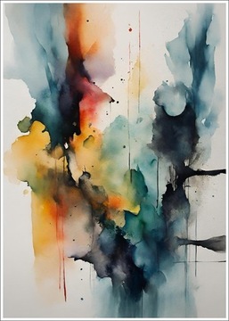Plakat Abstrakcja barwny dym - A3