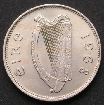 Irlandia 6 pensów 1968 - dog - stan menniczy
