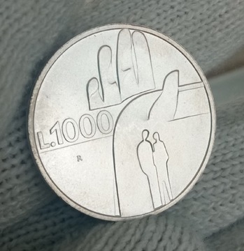Srebrna moneta San Marino 1000 Lirów 