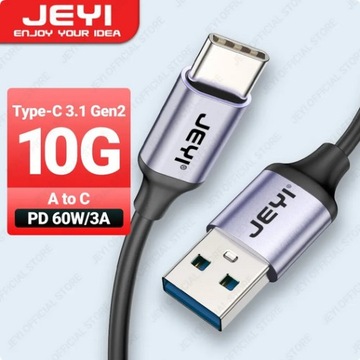 JEYI kabel 1.5M USB A - C 60W/3A 10Gbps najtaniej!