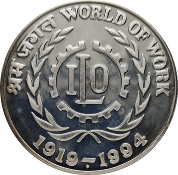 Indie 100 rupees 1994, Ag KM#287