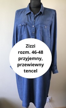 Sukienka niebieska w stylu jeans tencel wiosna Zizzi rozm 46-48