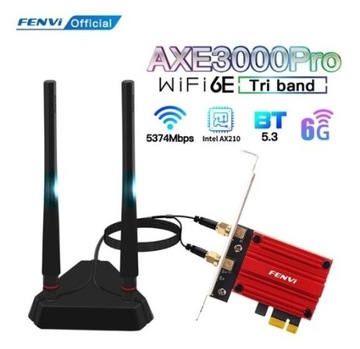 FENVI Adapter WiFi 6 PCE-AXE3000 z kablem