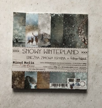 „Snowy Winterland” zestaw papierów 15x15 cm 250g