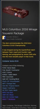 Skin cs2 Counter Strike 2 MLG Columbus 2016 Mirage Souvenir Package