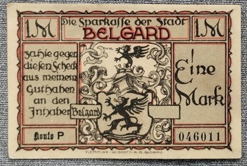 Notgeld Belgard (Białogard), 1 Mk 