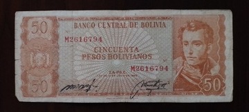50 Pesos Boliwia 1962 r.