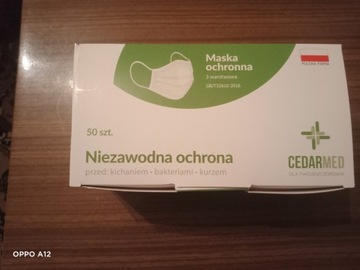 Maseczki ochronne CedarMed niebieskie 50 szt.