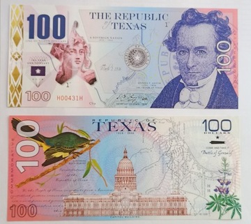Banknot 100 dolarów 2016 Republika Texasu UNC
