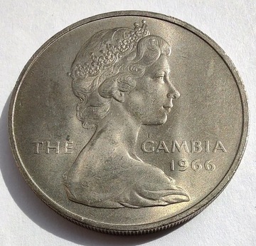 GAMBIA BRYTYJSKA 2 Shillings 1966 ŁADNA