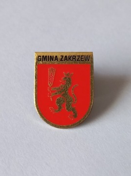 Herb gmina Zakrzew przypinka pin wpinka metaliczna