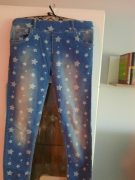 Jeginsy jeans elastyczny m/l gwiazdki 