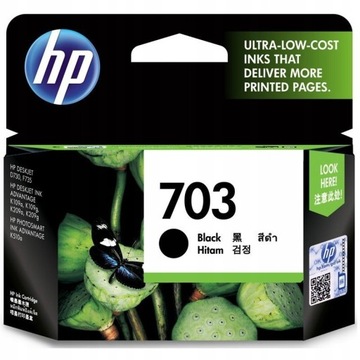 HP 703 CZARNY ORYGINALNY NOWY TUSZ