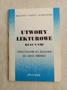 Książka utwory lekturowe klasa V-VIII