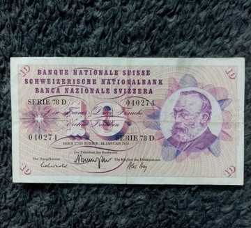 10 franków Szwajcaria  1972