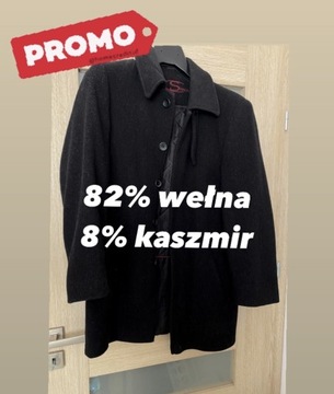 Wełniany płaszcz męski 82% wełna 8% kaszmir