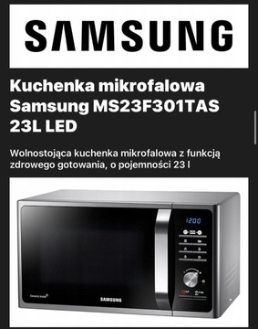 Kuchenka mikrofalowa Samsung MS23F301TAS 23L LED