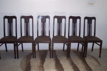 Krzesła secesyjne 6 szt z lat 1910,antyk,dębowe.