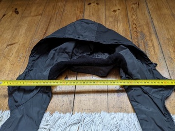Ciemno-szary kaptur kurtki z 2 zamkami 70 cm
