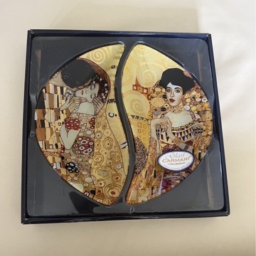 Talerze szklane - Gustav Klimt - dwuczęściowy The Kiss