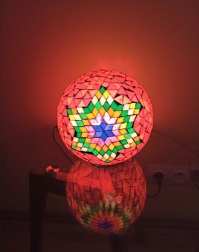 Lampa orientalna, rękodzieło boho, mozaika 