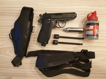 Walther PPK/S Blow Back 4,5mm BB CO2 Zestaw Używ.