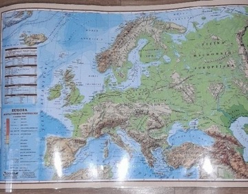 Mapa podkładka Europa polityczno-fizyczna 