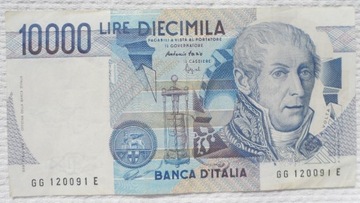 Włochy 10.000 10000 lir 1984 1995 Fizyk Volta