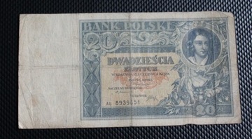 20 zł złotych 1931r seria AU 8939651