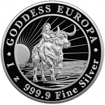 Boginia Europy srebrna moneta kolekcjonerska uncja