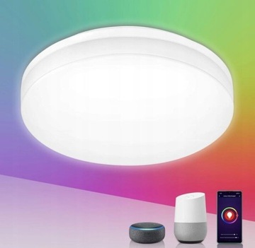 Lampka sufitowa LED Smart Wi-Fi lub głosem.