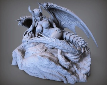 Figurka druk 3D żywica " The Dragon Girl "- 120 mm