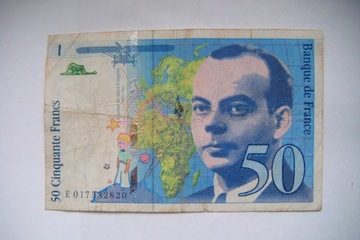 Banknot Francja 50 Franków.  1994 r. seria E