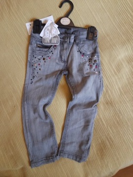 FUNKY DIVA spodnie jeansowe z dżetami 3-4 lata