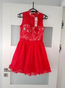 Nowa czerwona sukienka s 36 Chi Chi ślub wesele