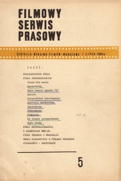 Filmowy Serwis Prasowy nr 5/1 Lipca 1961 r.