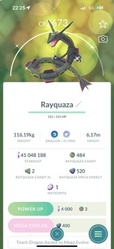 Pokemon GO - Shiny Rayquaza LEGENDA (wymiana)