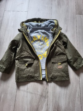 Kurtka parka wiosenna 2w1 z bluzą chłopiec r.86