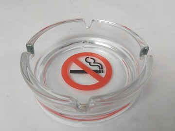 Popielniczka Szklana 10cm z Grafiką - No Smoking