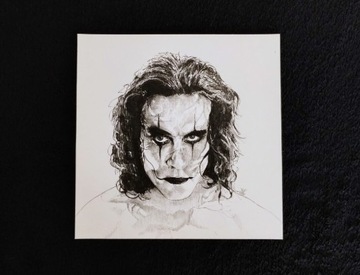 Kruk The Crow rysunek tusz Brandon Lee portret