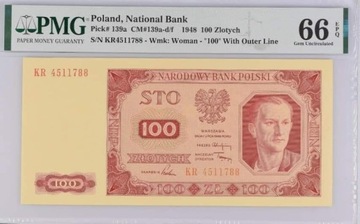 100 złotych 1948 PMG 66 EPQ 