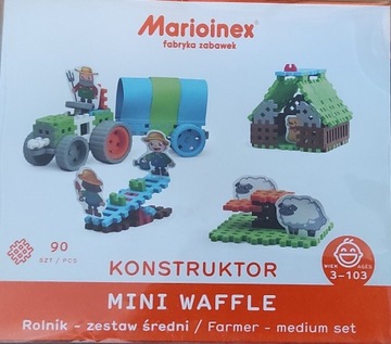 Klocki mini wafle Marioinex Konstruktor zestaw średni Farmer