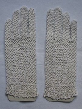 Rękawiczki koronkowe ręcznie robione unikat